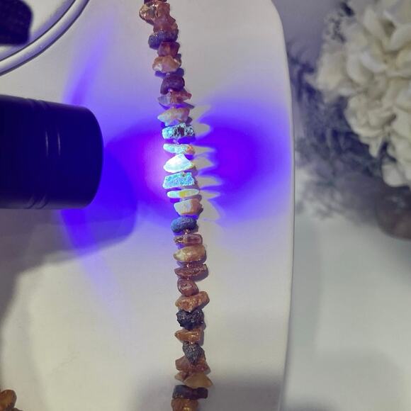 Genuine Baltic Amber Chip Bead Natural Honey Brown Gemstone Screw Clasp Necklace - Picture 7 of 12